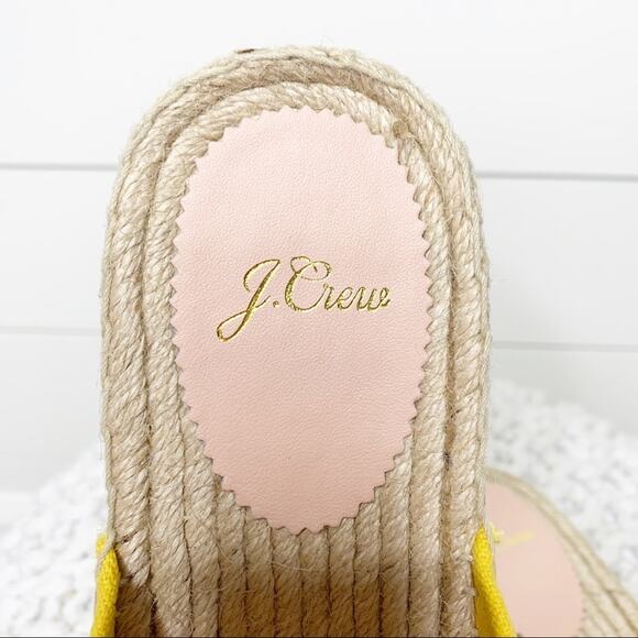 J.Crew Canvas Twisted Knot Espadrille Slip On Sandals Yellow Size 8M - Picture 5 of 6